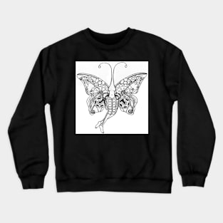 Steampunk Female Butterfly Crewneck Sweatshirt